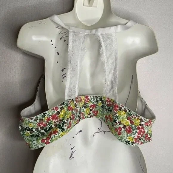 NWOT Cacique Front Close Lined Lightly Bra Women Plus Size 44B Racerback Floral - Picture 8 of 9